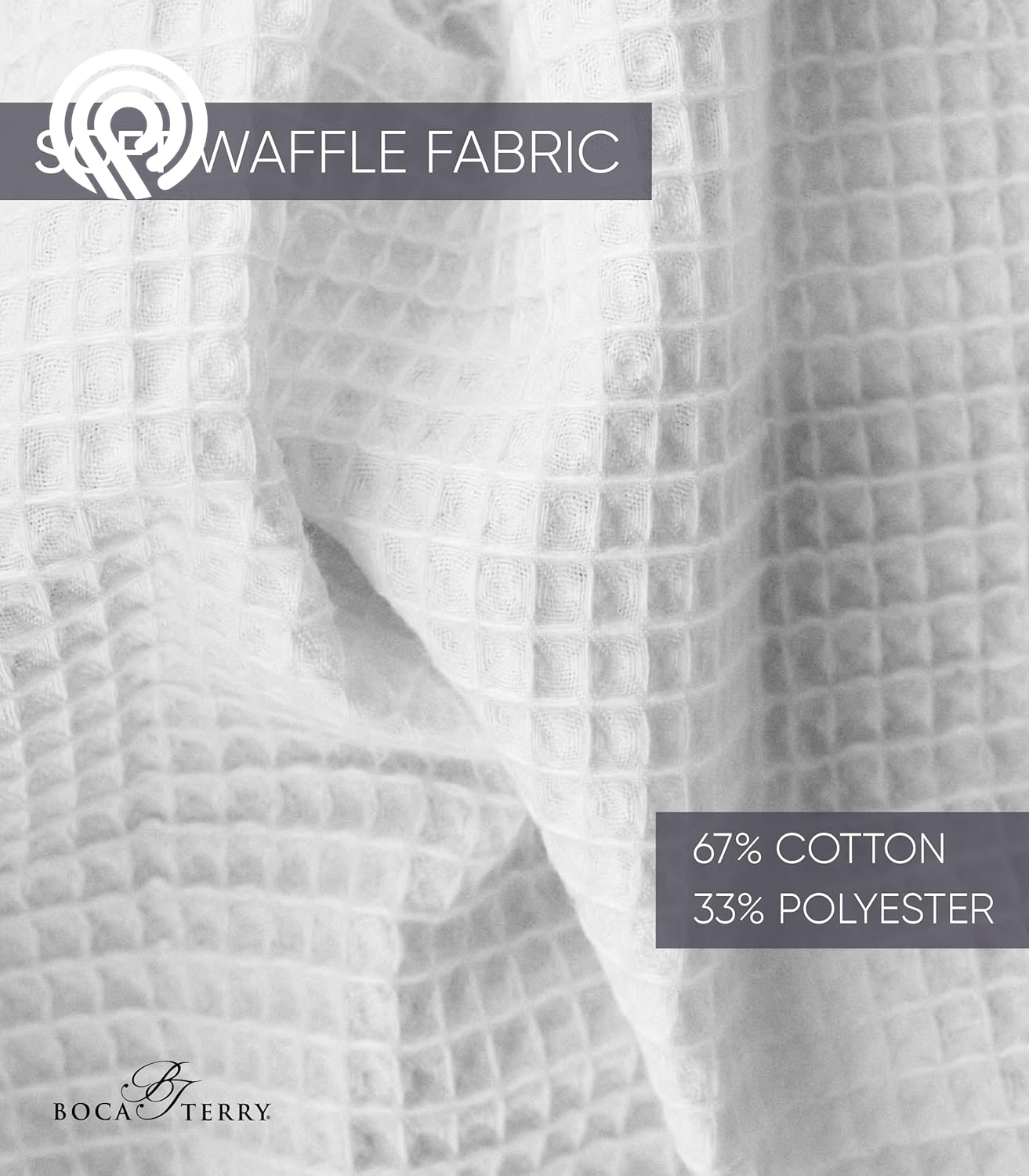 Men'S Waffle Robe by BOCA TERRY, Waffle Knit Spa Robe, Long Lightweight Cotton Kimono Hotel Bathrobe