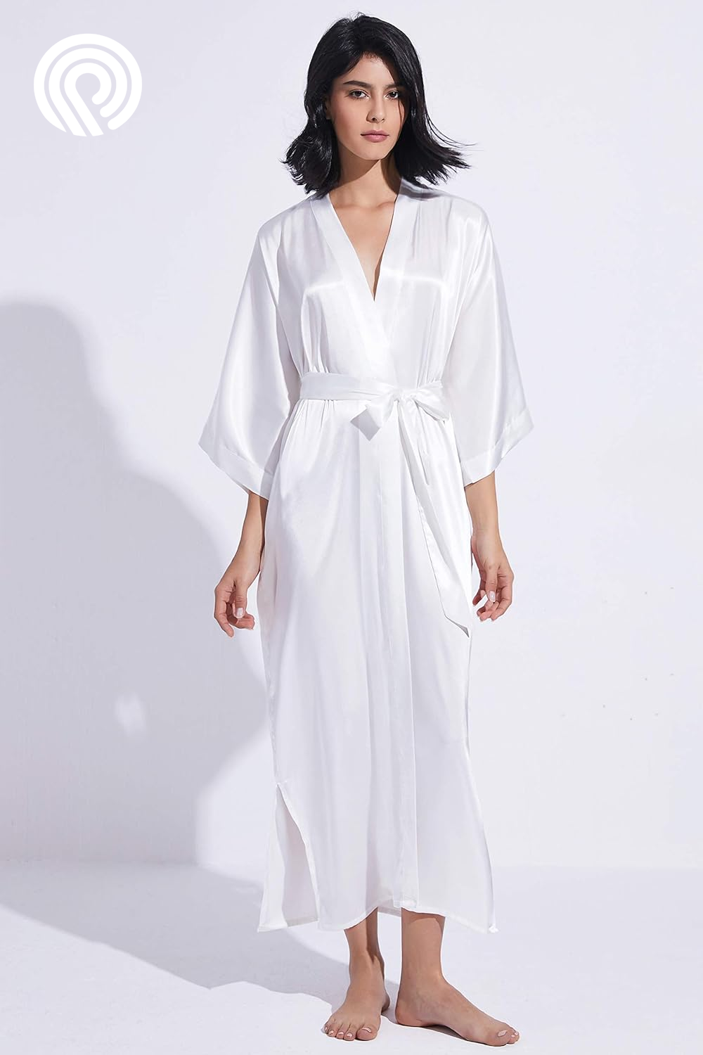 PRODESIGN Satin Kimono Robe Women Long Silky Kimono Bathrobe Sleepwear Wedding Bridesmaid Robe