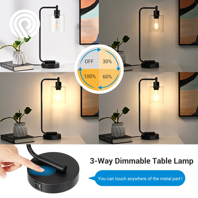 Graeme Paden Dimmable Table Lamp with Usb and Touch Control