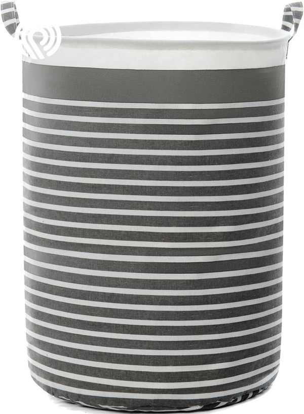 Waterproof Fabric Laundry Hamper Collapsible, 22 Inch Tall Grey Thickened Canvas Dirty Clothes Hampers for Bedroom, Kids Room Storage