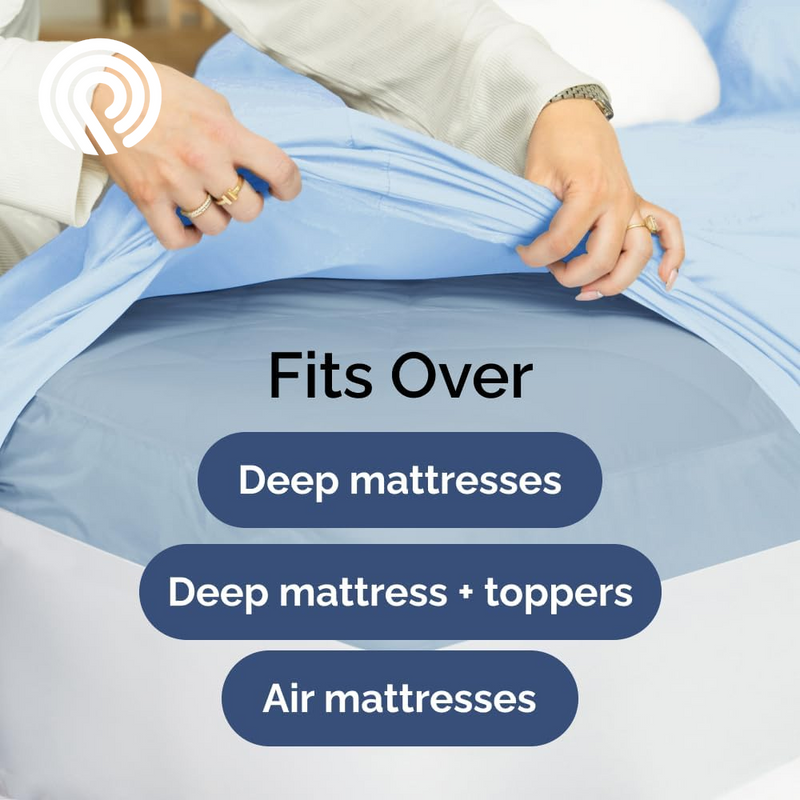Extra Deep Twin Sheet Set - 4 Piece Breathable & Cooling Sheets - Hotel Luxury Bedding Set with 18-24 Inch Extra Deep Pockets - Easy Fit - Super Soft, Wrinkle Free and Comfy - Light Blue, Twin Size