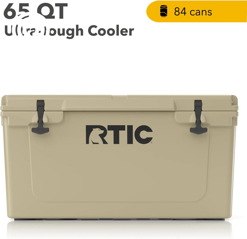 RTIC 65 QT Ultra-Tough Cooler Hard Insulated Portable Ice Chest Box for Beach, Drink, Beverage, Camping, Picnic, Fishing, Boat, Barbecue