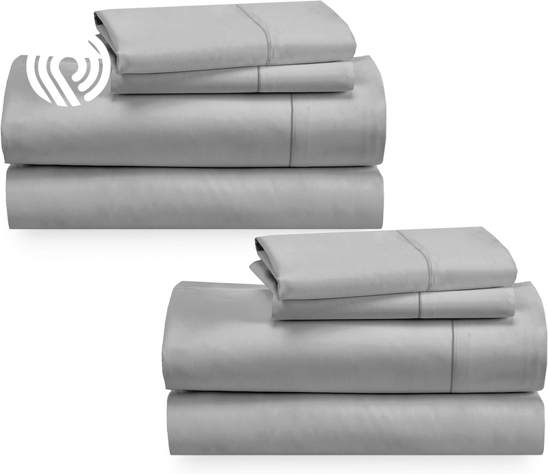 California Design Den Deep Pocket Twin Sheets Set - 400 Thread Count Sateen, Natural 100% Cotton Sheets, Cooling and Durable Bedding Set - Cape Stripe