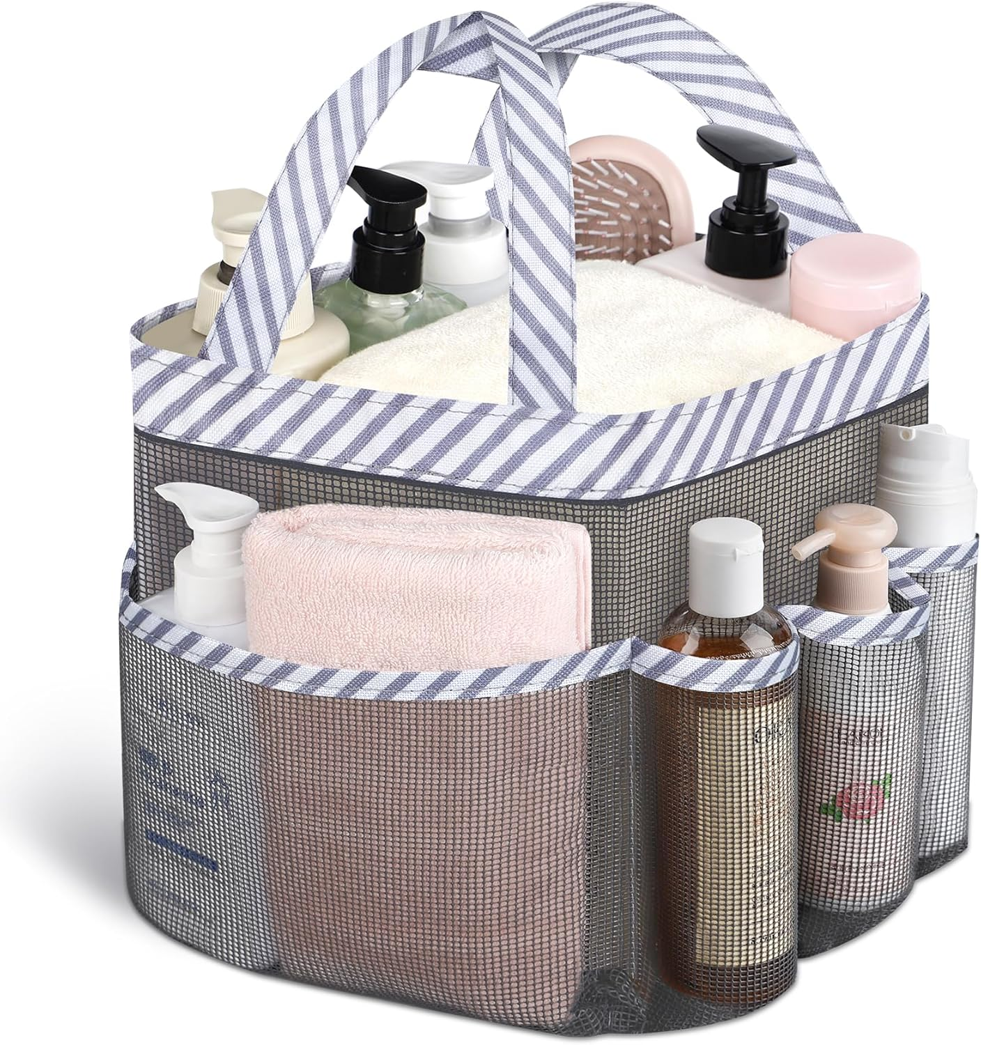 Attmu Mesh Shower Caddy Portable, Quick Dry Hanging Shower Tote Bag for College Dorm Room Essentials, Large Capacity Shower Caddy Dorm for Bathroom Gym Swimming