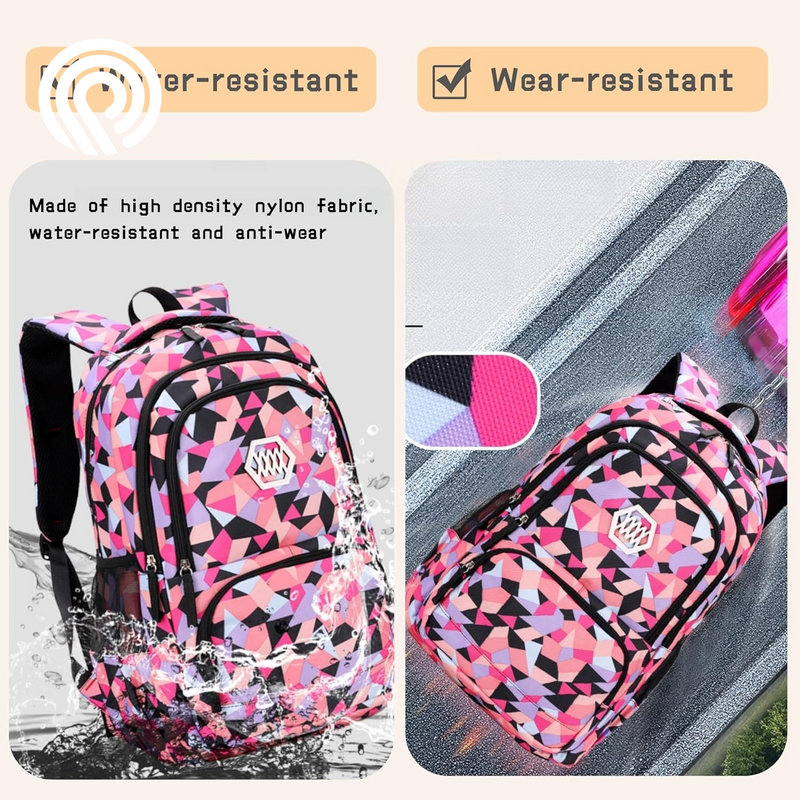 3Pcs Geometric Print Boys Backpack and Lunchbox Set for School Kids, Capacity School Backpack for Boys Elementary Middle School