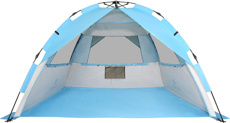 G4Free Deluxe XL Pop up Beach Tent, 3-4 Persons Easy Setup Sun Shelter Canopy with UPF 50+ UV Protection Extral Wide 70.9 In