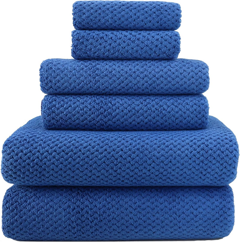 YTYC 29X59 Inch Bath Towels Set of 6 Large, Super Soft Absorbent Lint Free Microfiber Towels for Bathroom 80% Polyester (Beige,6 Piece)