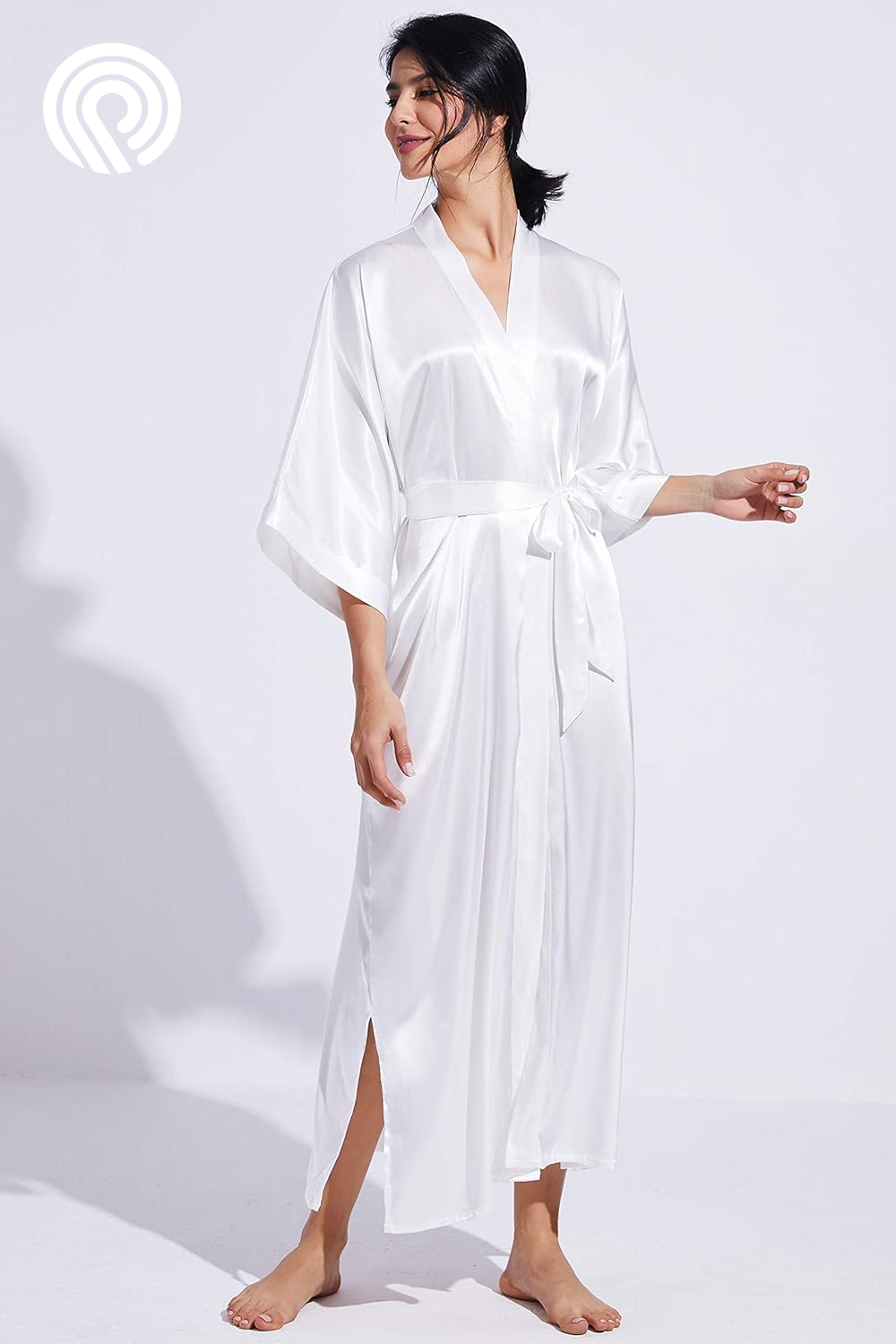 PRODESIGN Satin Kimono Robe Women Long Silky Kimono Bathrobe Sleepwear Wedding Bridesmaid Robe