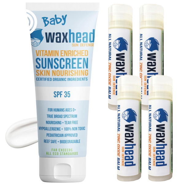 Waxhead Baby Sunscreen Kids, Toddler Sunscreen, Baby Sunscreen 0-6 Months, SPF Lip Balm SPF, Zinc Oxide Sunscreen, Lip Sunscreen for Lips