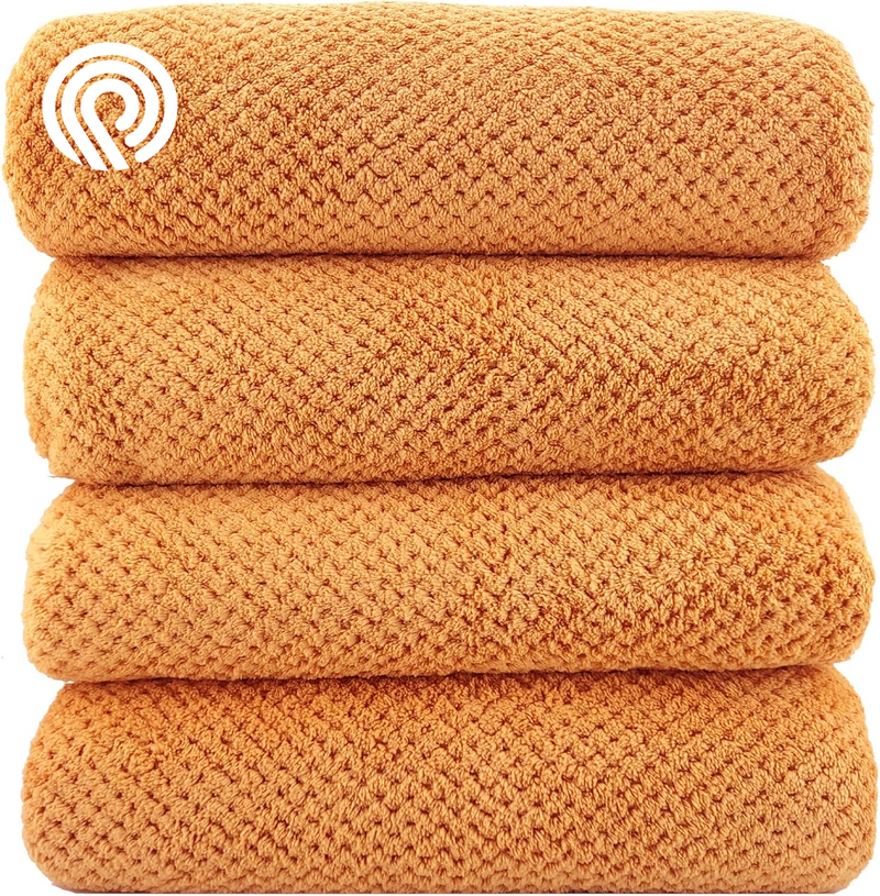 YTYC 29X59 Inch Bath Towels Set of 6 Large, Super Soft Absorbent Lint Free Microfiber Towels for Bathroom 80% Polyester (Beige,6 Piece)