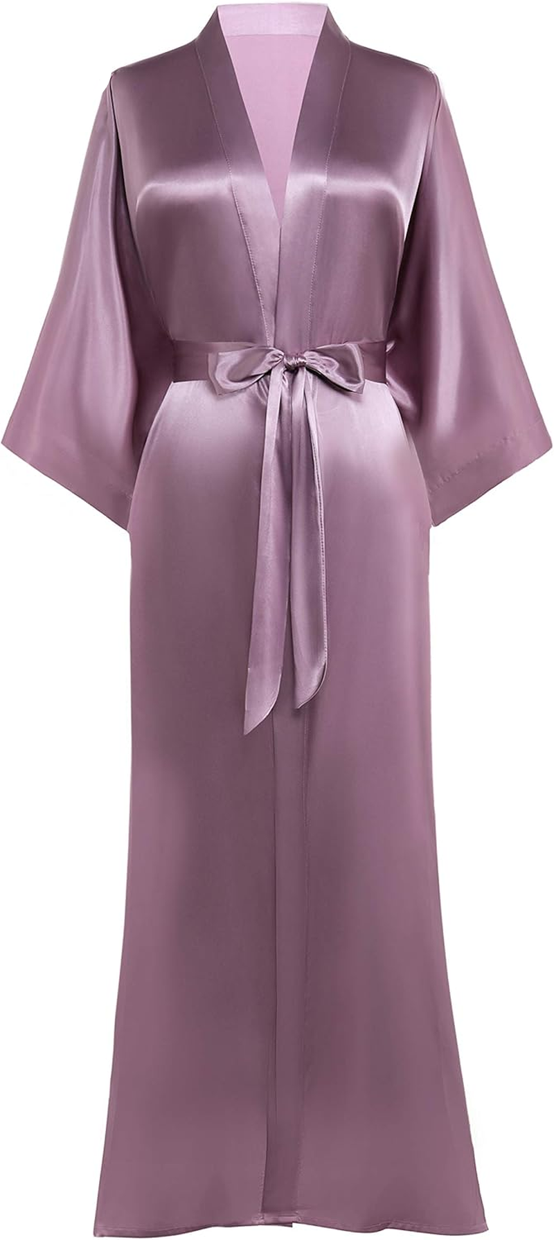 PRODESIGN Satin Kimono Robe Women Long Silky Kimono Bathrobe Sleepwear Wedding Bridesmaid Robe