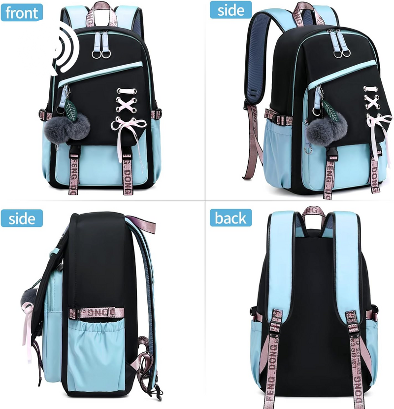 Teenage Girls Bookbag School Backpack Children Casual Daypack Schoolbag for Teens Blue
