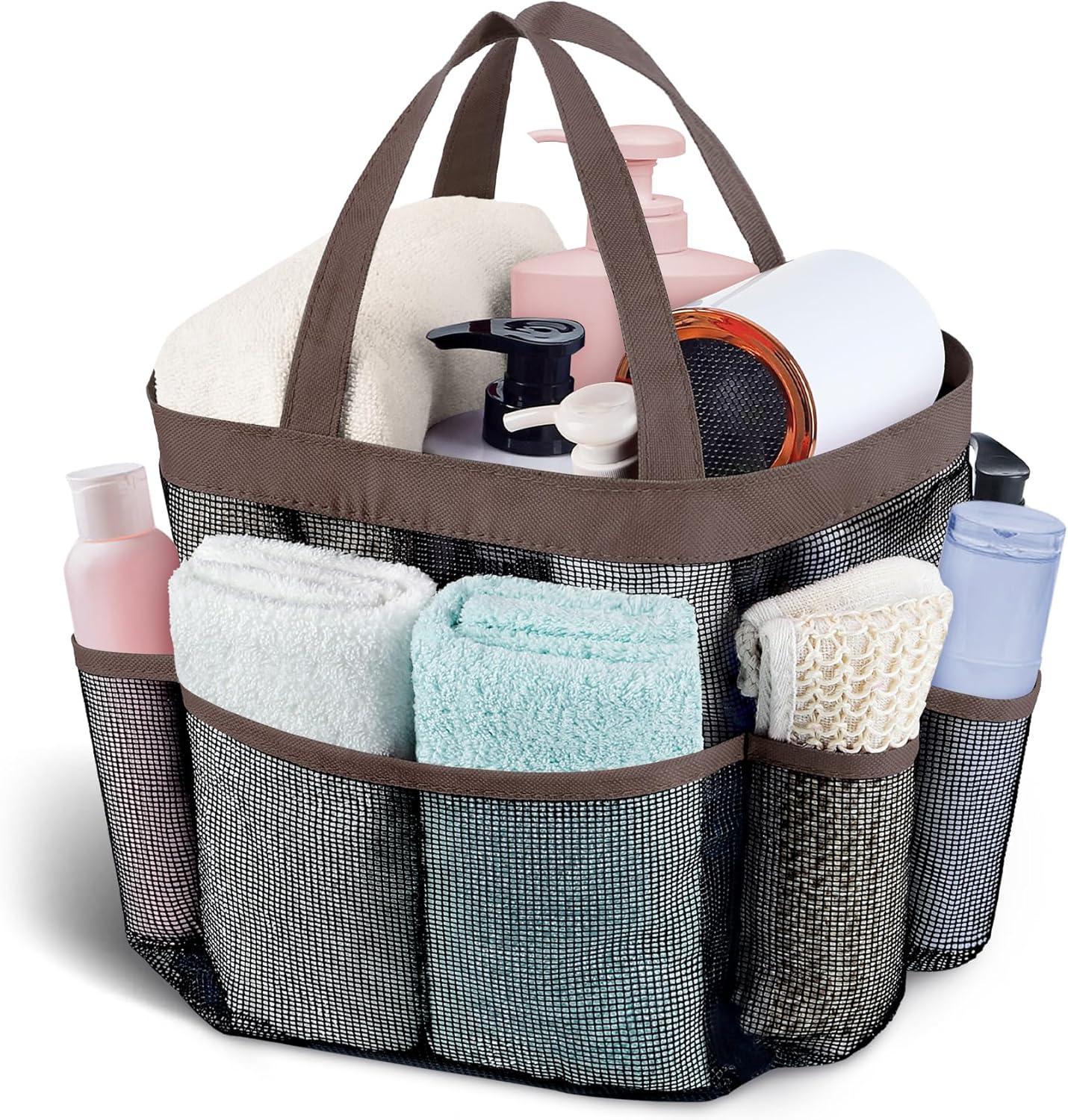 Attmu Mesh Shower Caddy Portable, Quick Dry Hanging Shower Tote Bag for College Dorm Room Essentials, Large Capacity Shower Caddy Dorm for Bathroom Gym Swimming