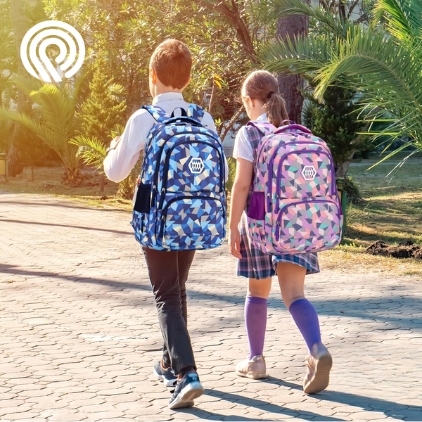 3Pcs Geometric Print Boys Backpack and Lunchbox Set for School Kids, Capacity School Backpack for Boys Elementary Middle School