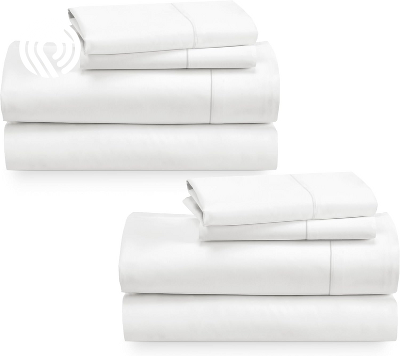 California Design Den Deep Pocket Twin Sheets Set - 400 Thread Count Sateen, Natural 100% Cotton Sheets, Cooling and Durable Bedding Set - Cape Stripe