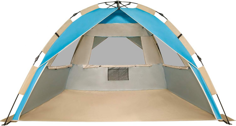 G4Free Deluxe XL Pop up Beach Tent, 3-4 Persons Easy Setup Sun Shelter Canopy with UPF 50+ UV Protection Extral Wide 70.9 In