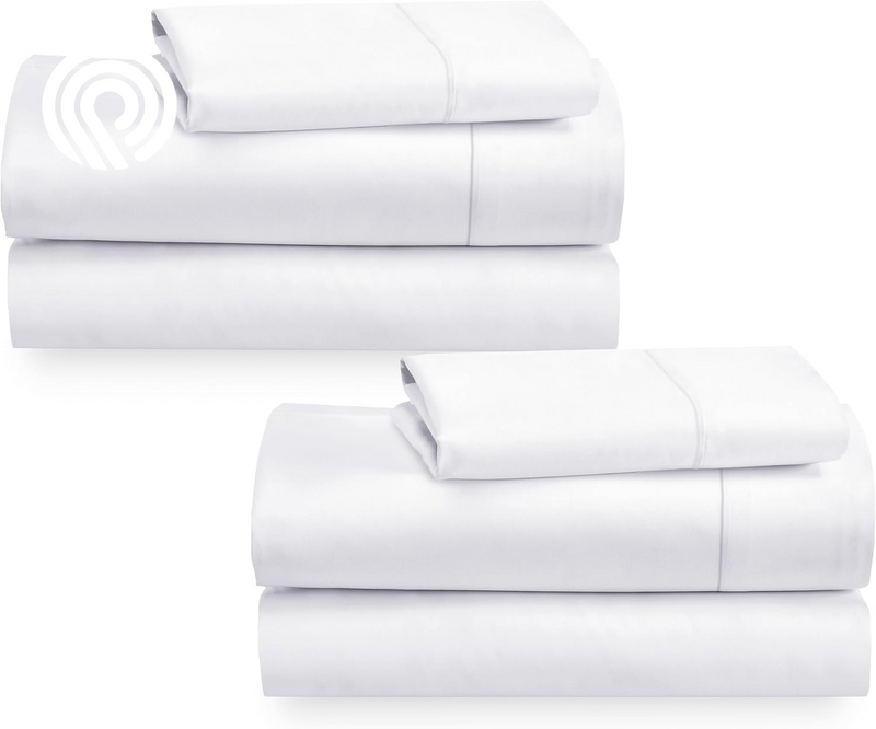California Design Den Deep Pocket Twin Sheets Set - 400 Thread Count Sateen, Natural 100% Cotton Sheets, Cooling and Durable Bedding Set - Cape Stripe
