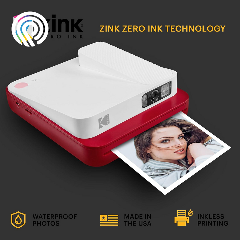 KODAK Smile Classic Digital Instant Camera with Bluetooth (Red) Travel Kit