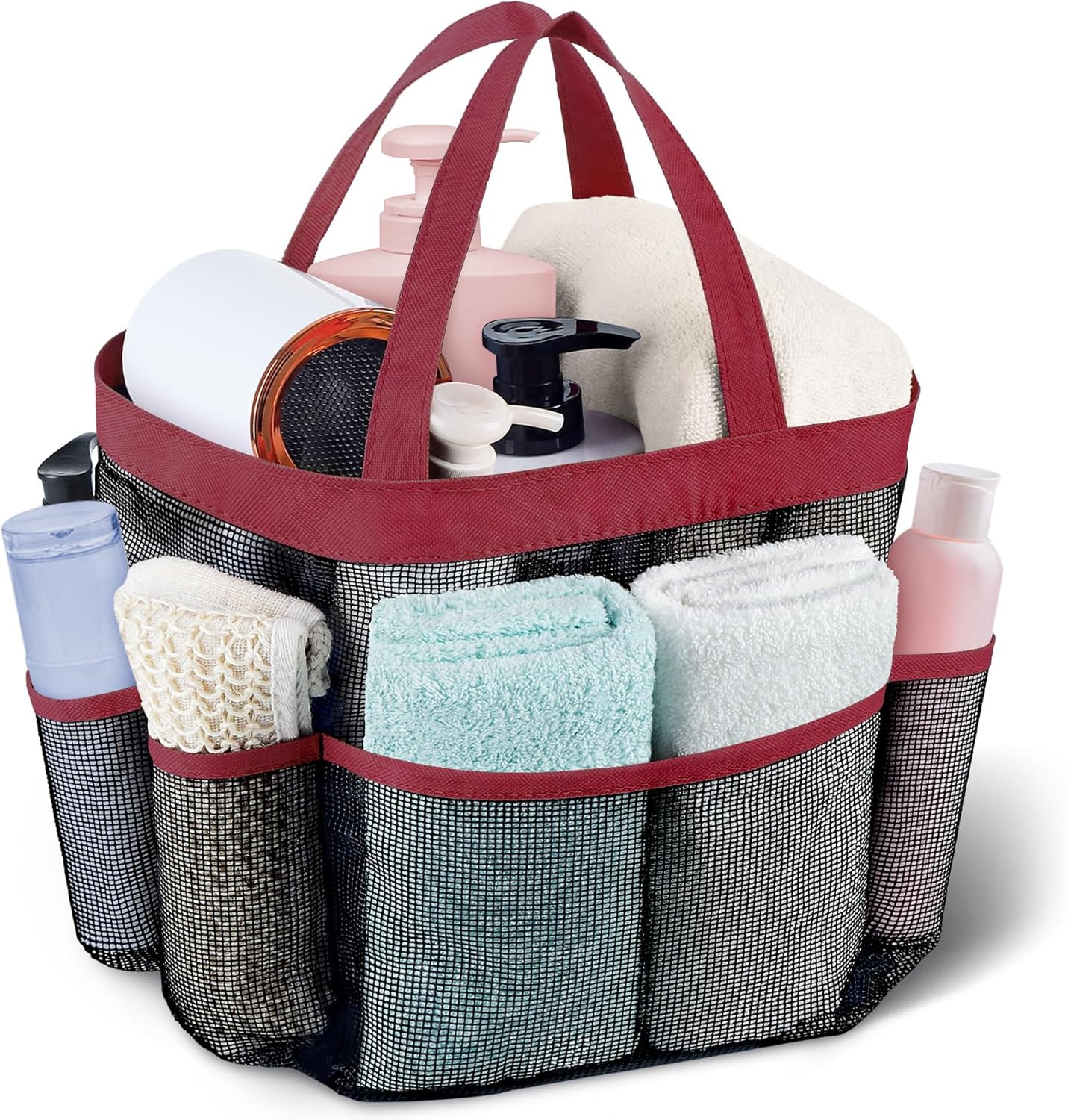 Attmu Mesh Shower Caddy Portable, Quick Dry Hanging Shower Tote Bag for College Dorm Room Essentials, Large Capacity Shower Caddy Dorm for Bathroom Gym Swimming