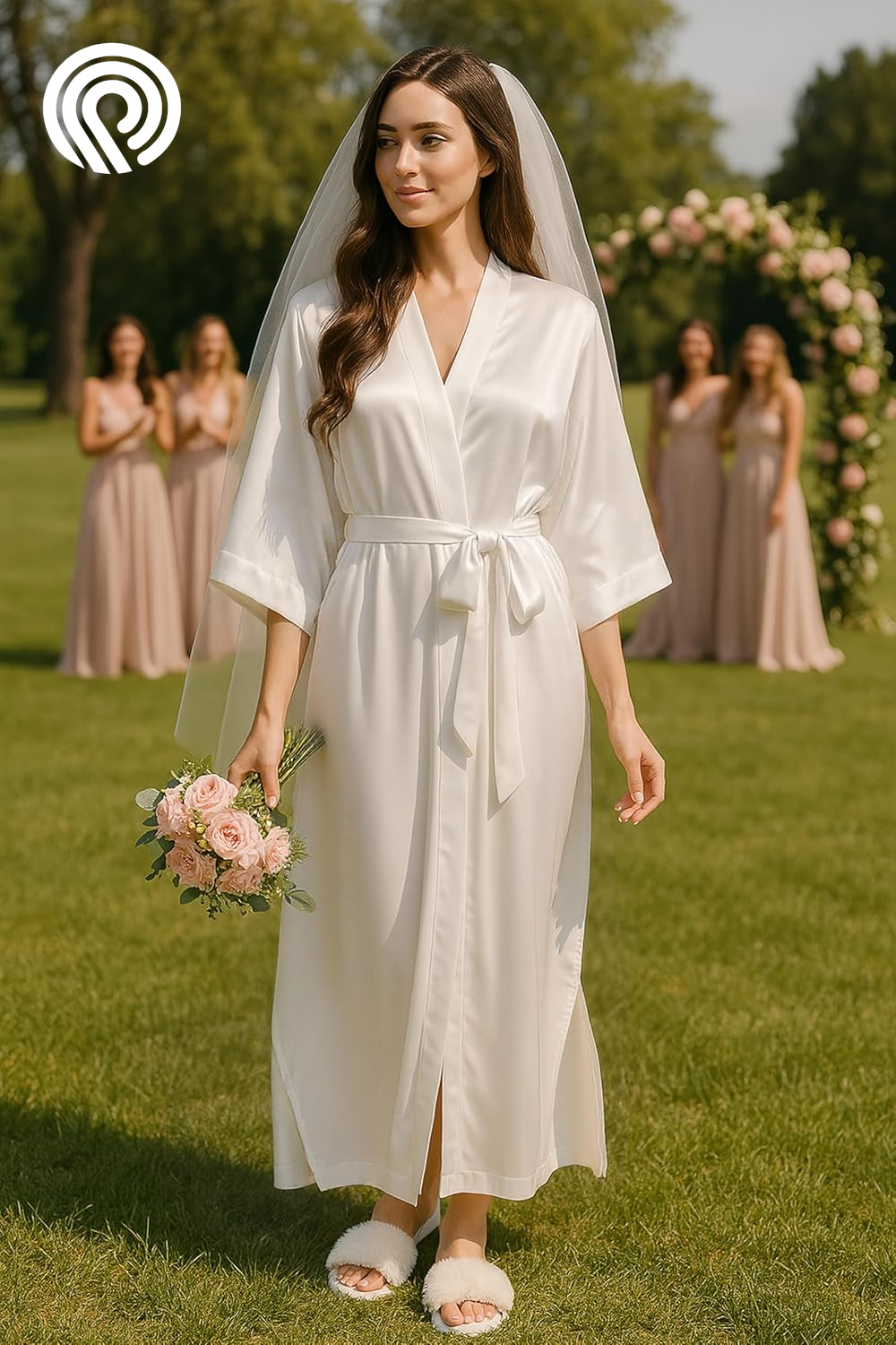 PRODESIGN Satin Kimono Robe Women Long Silky Kimono Bathrobe Sleepwear Wedding Bridesmaid Robe