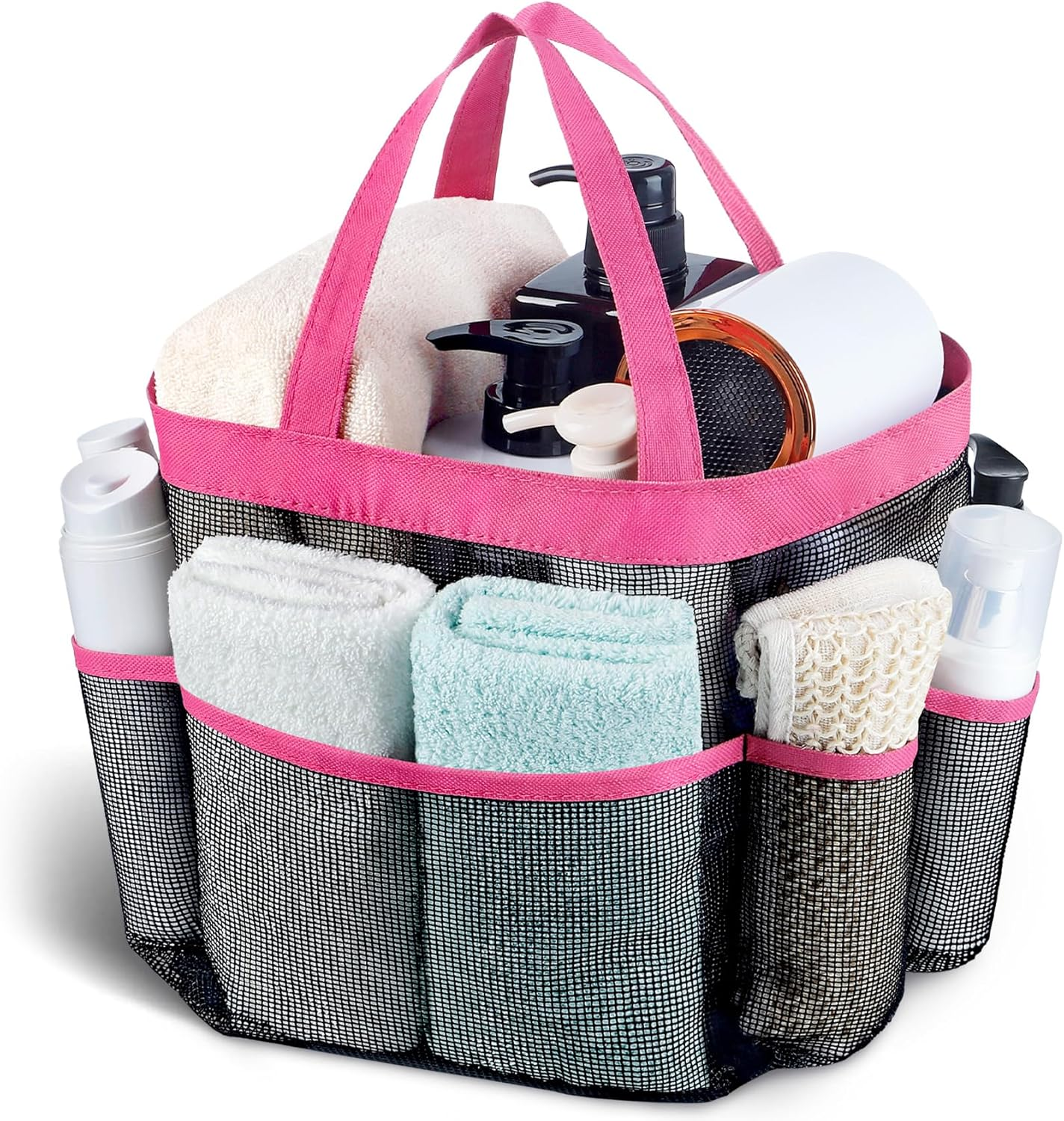 Attmu Mesh Shower Caddy Portable, Quick Dry Hanging Shower Tote Bag for College Dorm Room Essentials, Large Capacity Shower Caddy Dorm for Bathroom Gym Swimming