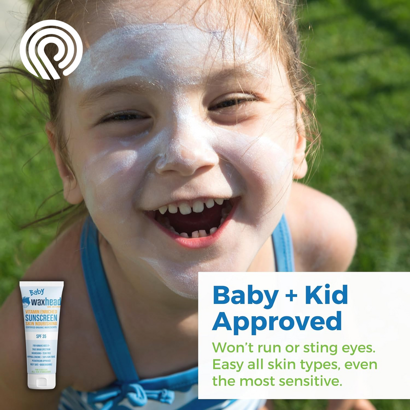 Waxhead Baby Sunscreen Kids, Toddler Sunscreen, Baby Sunscreen 0-6 Months, SPF Lip Balm SPF, Zinc Oxide Sunscreen, Lip Sunscreen for Lips
