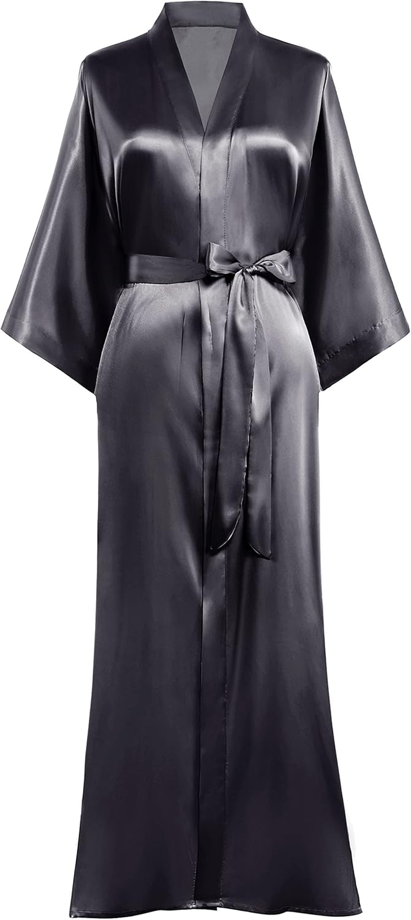 PRODESIGN Satin Kimono Robe Women Long Silky Kimono Bathrobe Sleepwear Wedding Bridesmaid Robe