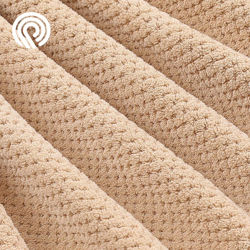 YTYC 29X59 Inch Bath Towels Set of 6 Large, Super Soft Absorbent Lint Free Microfiber Towels for Bathroom 80% Polyester (Beige,6 Piece)
