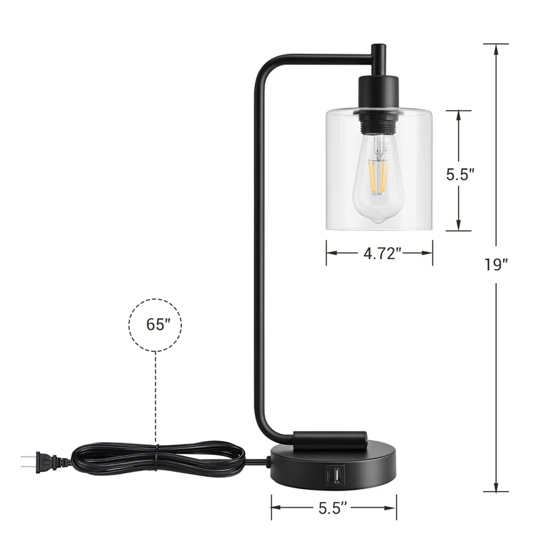 Graeme Paden Dimmable Table Lamp with Usb and Touch Control