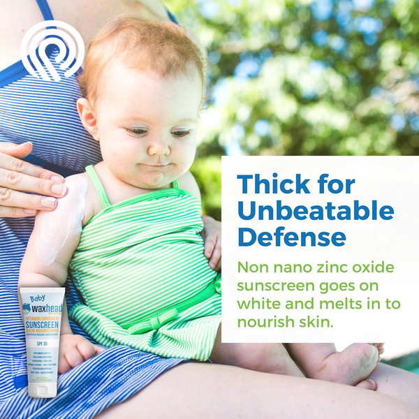 Waxhead Baby Sunscreen Kids, Toddler Sunscreen, Baby Sunscreen 0-6 Months, SPF Lip Balm SPF, Zinc Oxide Sunscreen, Lip Sunscreen for Lips