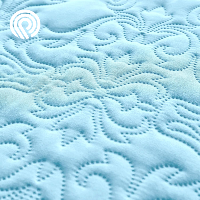 Sophia and William 2 Pieces Quilt Set Twin Size with 1 Quilt and 1 Pillow Sham, Reversible Microfiber Bedding Bedspread Coverlet Set, Cozy, Lightweight and Hypoallergenic, Light Blue