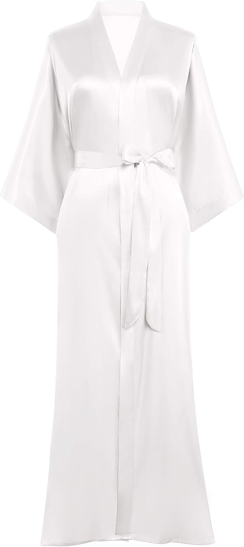 PRODESIGN Satin Kimono Robe Women Long Silky Kimono Bathrobe Sleepwear Wedding Bridesmaid Robe