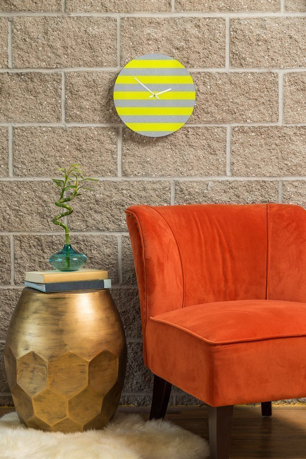 YELLOW LINES WALL CLOCK - Puck's